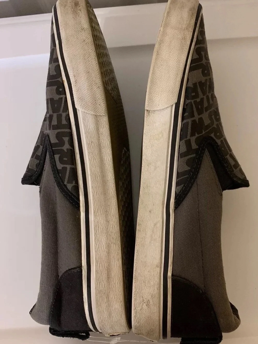 Skechers Mens Sz 10.5 Star Wars Slip-On Boat Loafer Black Gray